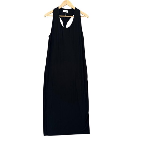 Marcella Maxi Dress Solid Black Sleeveless Twist Back Scoop Neck Pullover Size L - Picture 5 of 11